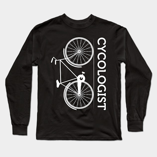 Funny Cycologist Bike Long Sleeve T-Shirt by Bequeen